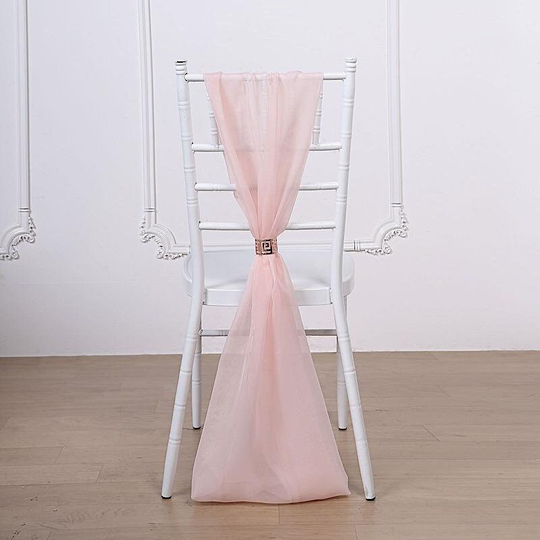 5 Blush Extra Wide Premium Chiffon Chair Sashes