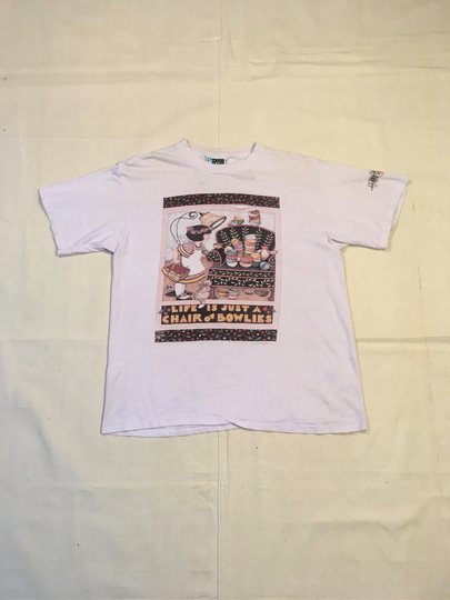 Vintage 90S Life Is Just A Chair Of Bowlies Mary Engelbreit T Shirt Made in Usa