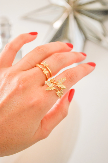 Butterfly Ring, Butterfly Jewelry, Adjustable Ring, Statement Ring, Gold Ring, Adjustable Gold Ring, Tiny Butterflt, Gift For Her