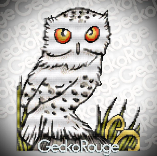 Owl Inchie "Snowy' By Anita Inverarity Modern Cross Stitch Art Kit - 14 Count