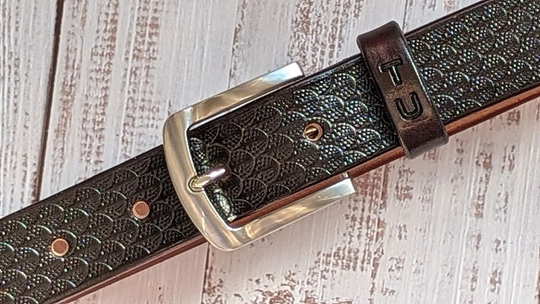 Custom Engraved Handmade, Leather Name Belt, Personalized Leather Belt, Tooled Belt With & Initials