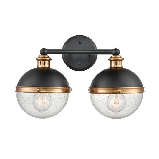 Millennium Lighting Ellmira 2 Light Vanity Fixture in Matte Black / Aged Bronze