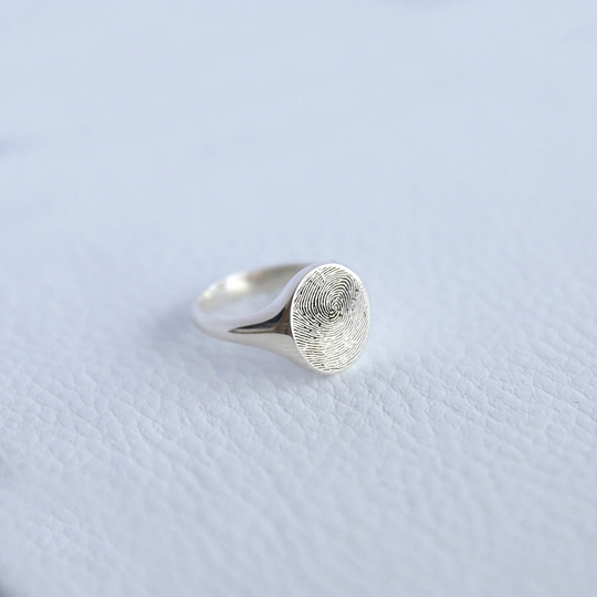 sterling Silver Fingerprint Ring, Custom Jewelry, Personalized Ring, Memorial Ring, Gift For Her, Jx21