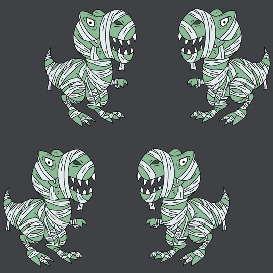 Mummy Trex | Halloween Fabric By The Yard T-Rex Dinosaur Tyrannosaurus Rex Made To Order Organic