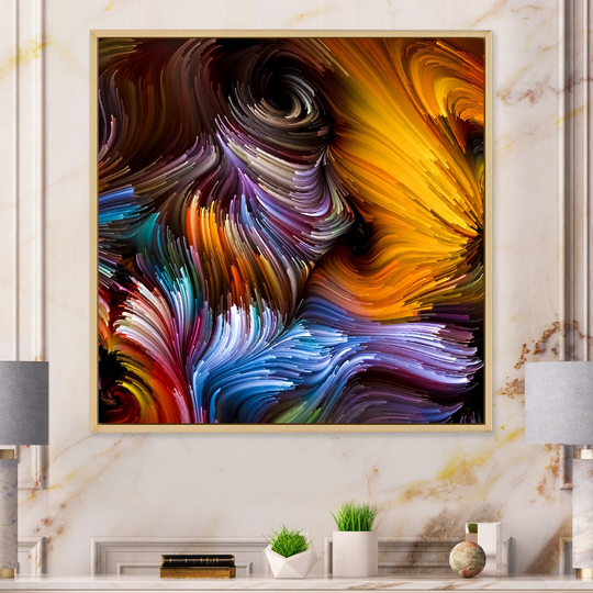 Designart 'Color Motion Series Design' Modern Framed Canvas Art Print