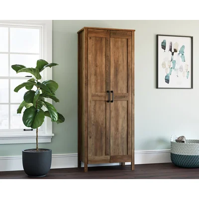 Two-Door Storage Cabinet In Pine Finish
