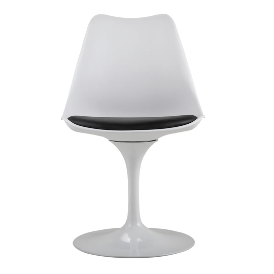 Swivel Tulip Side Chair with Cushioned Seat and Curved Backrest