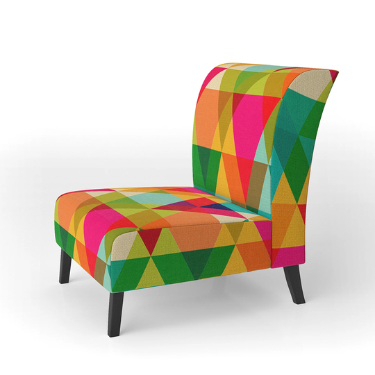 Designart 'Diamond Retro IX' Upholstered Mid-Century Accent Chair