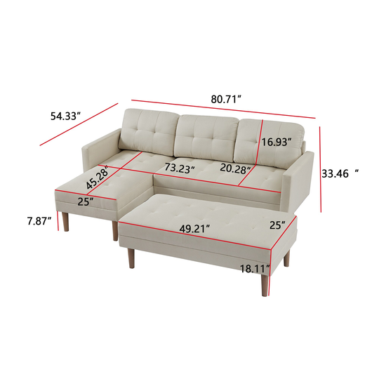 L-shape Sectional Sofa Chaise Lounge