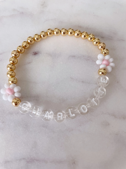 Toddler Bracelet, Custom Name Bracelet For Child, Daisy Girls, Women