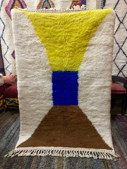 Colorful Moroccan Rug For Living Room, Beautiful Soft Handmade Rug, Shaggy Carpet Bedroom, Hand Woven Wool