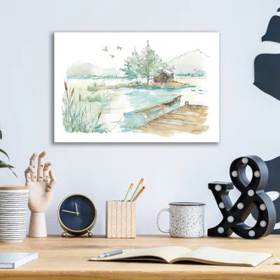 Lakehouse II on White by Ann Tavoletti - Unframed Print