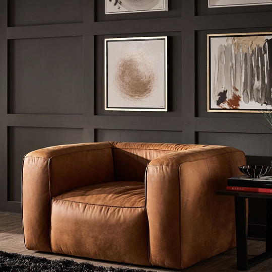 Strick & Bolton Diva Outback Bridle Leather Upholstered Arm Chair