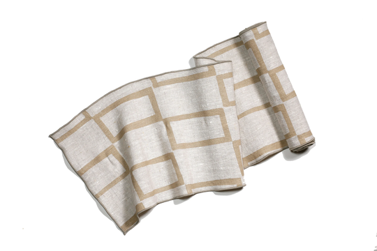 Windows Hand-Printed Linen Table Runner