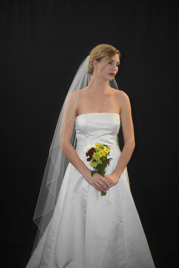 Waterfall Floor Length Veil With Pencil Edge | Cascading