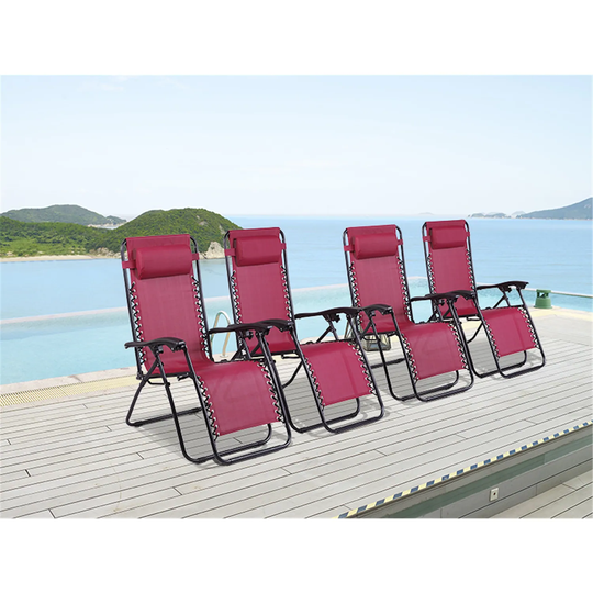 Zero Gravity Chairs Set of 4 Pool Lounge Chair Zero Gravity Recliner Zero Gravity Lounge Chair Antigravity Chairs with Headrest