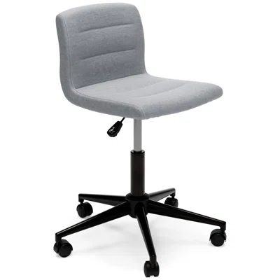 Leah 16 Inch Modern Swivel Office Chair, Polyester, Tufted, Gray, Black