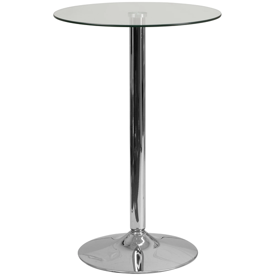 35.5'' Clear Tempered Contemporary Round Cocktail Table
