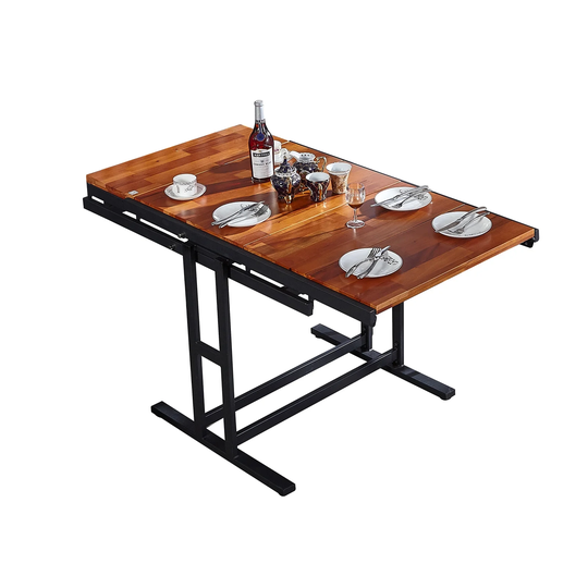 Conversion Solid Wood Table /Shelf Folding Table with Convet Shelf