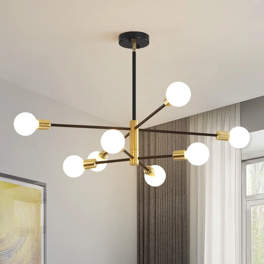 Deyidn Sputnik Chandelier Mid Century Modern Industrial E26 Pendant Lighting Chandeliers Ceiling Light Fixture