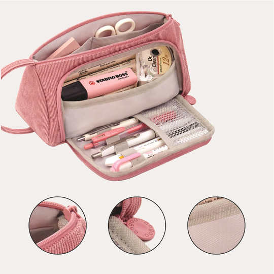 Pencil Case Large Storage - Personalized Organizer Pouch Marker Case Simple Stationery Bag