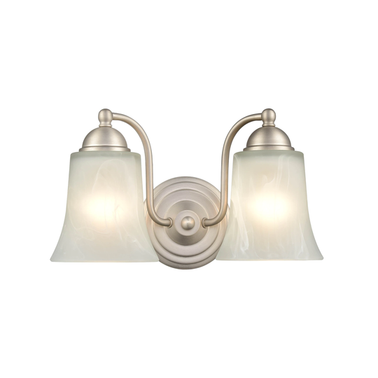 Millennium Lighting 2 Light Vanity Fixture in Multiple Finishes with Faux Alabaster Shades - N/A