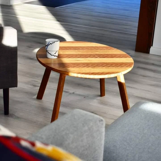 Oak Oval Chevron, Plywood Coffee Table, Table Top, Mid Century Modern, Scandinavian Design, Chevron Pattern, Oak Top