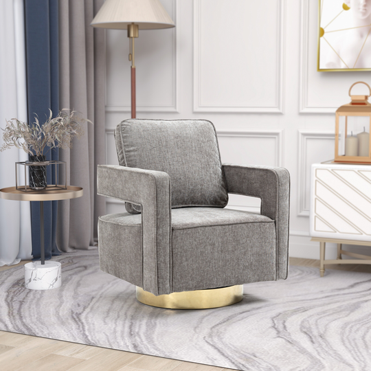 Club Chair Leisure Arm Chair For Lounge,Grey Swivel Accent Chair