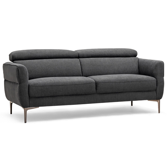 Gymax Modern Loveseat 72.5'' Fabric Sofa Couch w/ Adjustable Headrest