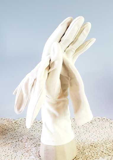 Vintage Gloves Cotton Off White Ladies Day Midcentury 1950S 1960S L Summer Elegant Treasures By The Gulf