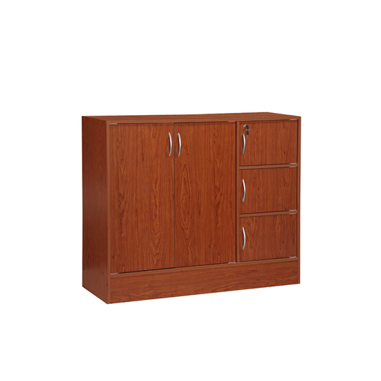 46.5" Cherry Red Multipurpose Bookcase with Doors