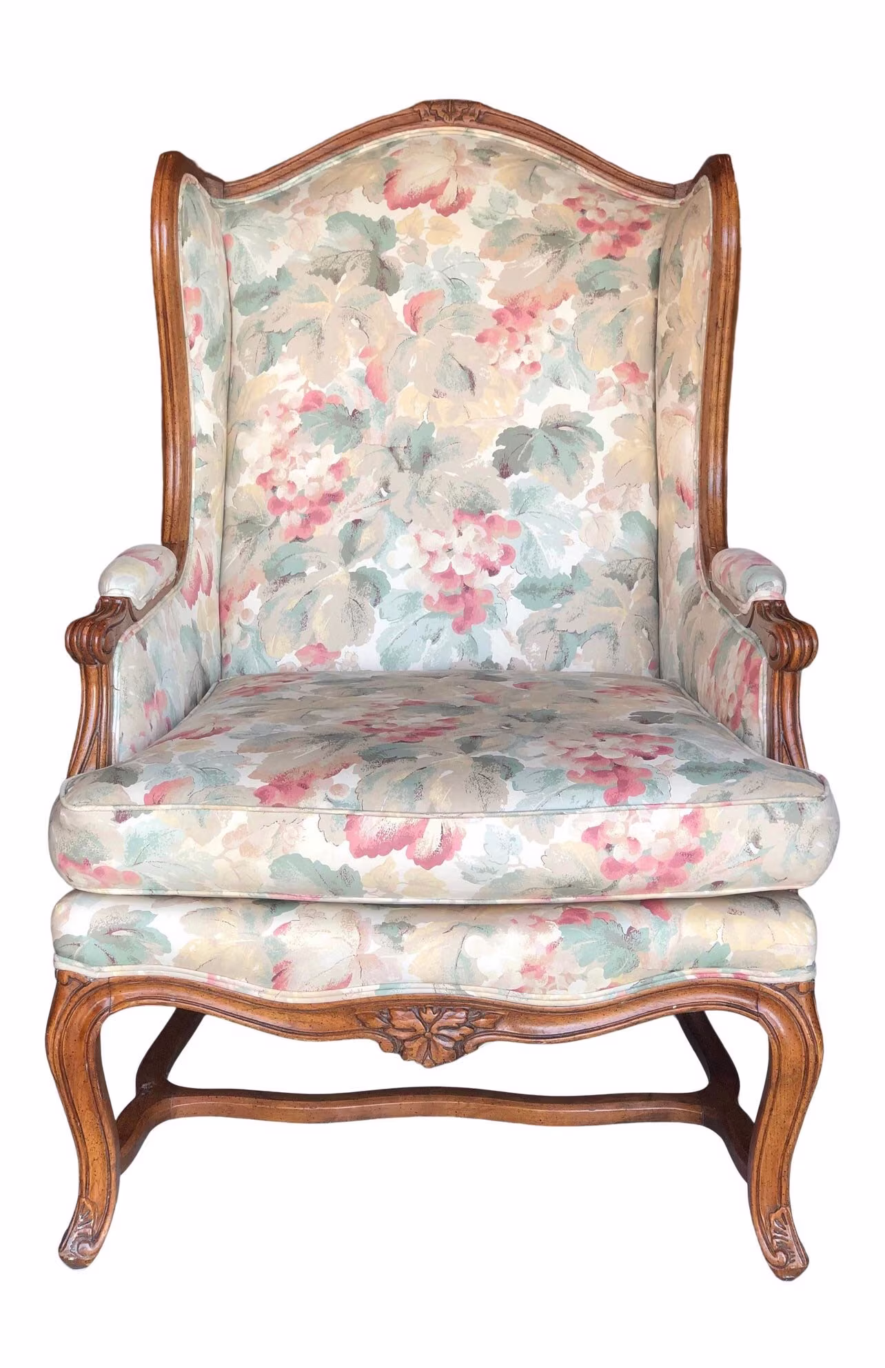 Vintage French Provincial Wing Back Chair