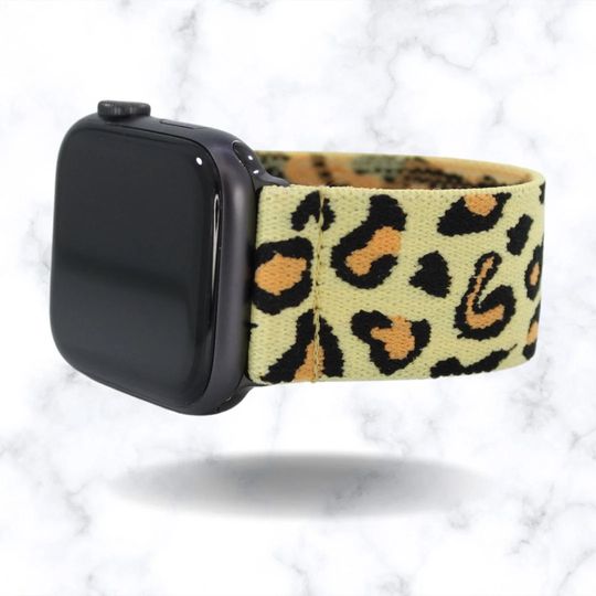 Elastic Watch Band For Apple - All Series | Models 1 8, Se, Ultra | Yellow Orange Leopard