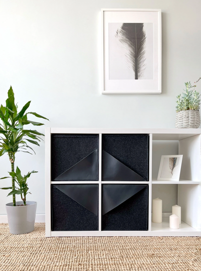 Felt Cube Storage Bins For Modern Room. Home Office Kallax Shelves
