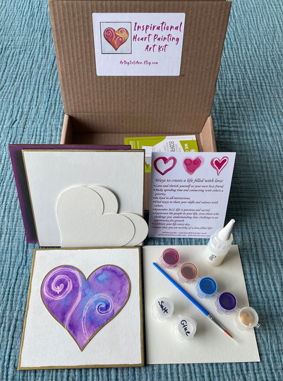 Inspirational Heart Painting Art Kit - Create An Original Painting Full Of Love