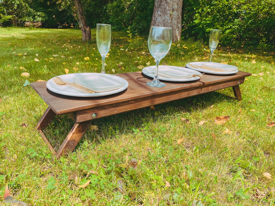 Boho Low Portable Picnic Table With Foldable Legs 40x11, For Beach Yard Lake Kids Child Children, Wedding Party