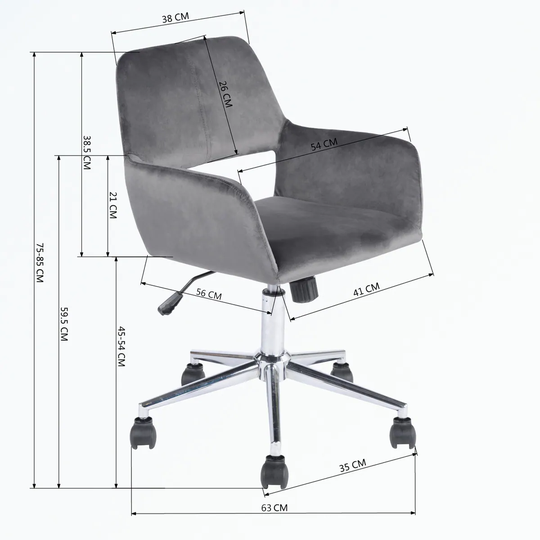 Fabric Upholstered Adjustable Swivel Office Chair
