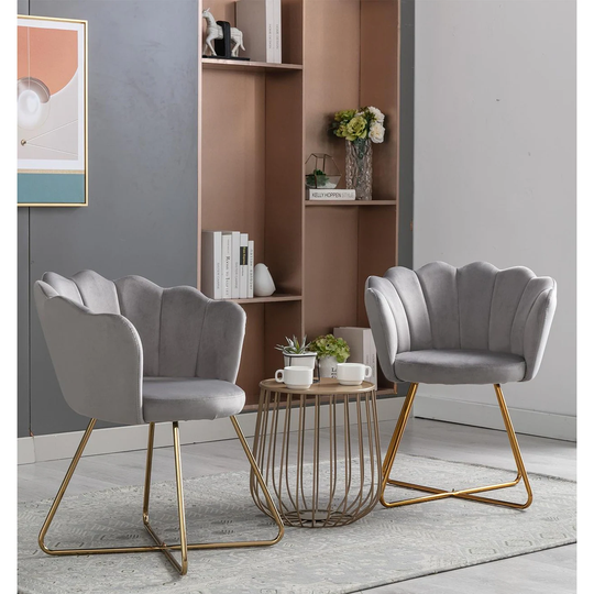 Modern Living Room Accent Chair Velvet Bar Stools with Back and Footrest Counter Height Dining Chairs
