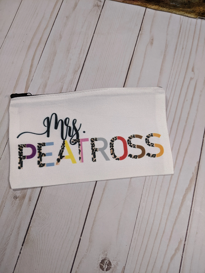 Custom Teacher Pencil Bag Retro Colorful Leopard Print Personalized Name Gift For
