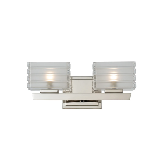 Kalco Victoria 2-Light Bathroom Vanity Light in Polished Nickel