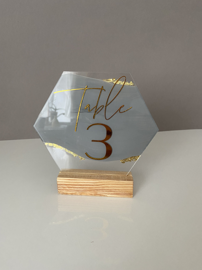 Geometric Clear Table Numbers Acrylic Wedding Painted Back Brush Signs Glass Modern Perspex Sign With Stands