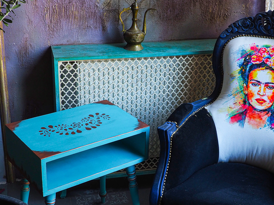 Turquoise Colour Side Table -Vintage Style - Bed Tea -Coffee Table-End -Night Stand