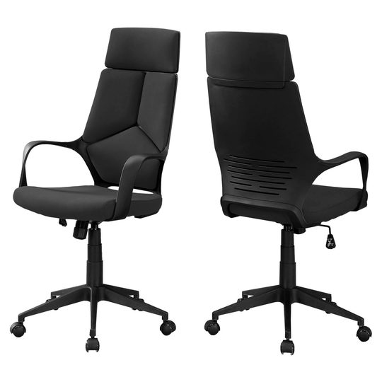 Offex Contemporary Black Polyester High Back Executive Office Chair - 25"x 24.5"x 45.75"