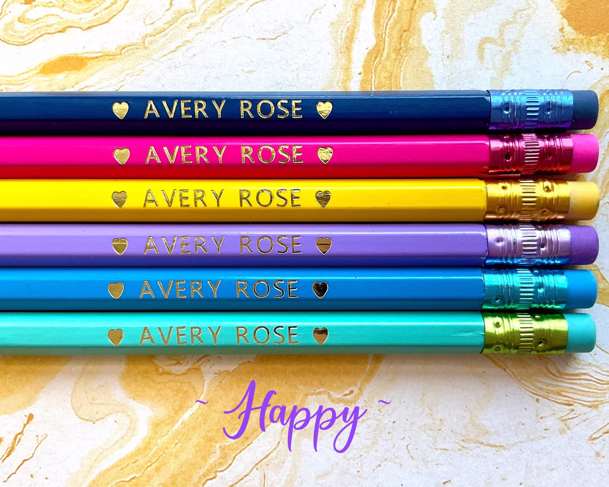 Custom Personalized Pencils, Teacher Appreciation, Back To School, Wedding, Birthday, Gift, Free Shipping, Hexagon