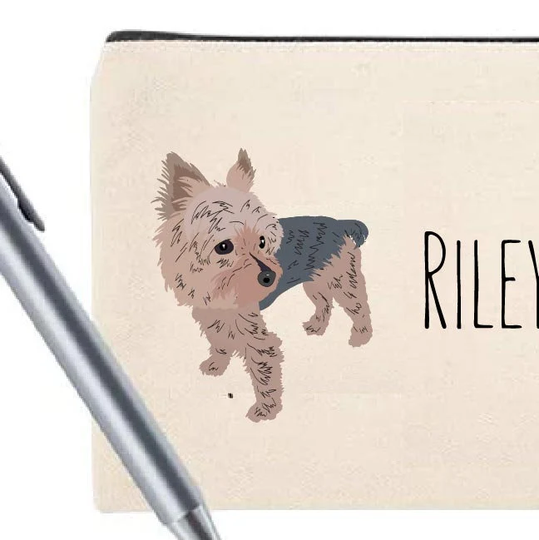 Yorkie Cosmetic Bag | Travel Pencil Pouch Mask