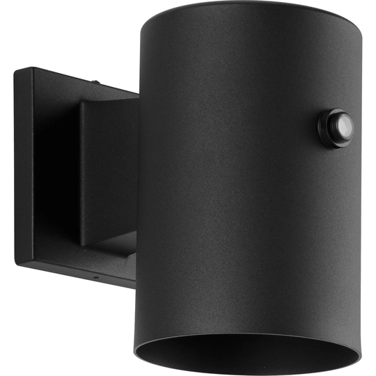 Cylinder Collection 1-Light Black 5-Inch Modern Outdoor Small Wall Lantern Light - 5 in x 7.94 in x 7.25 in