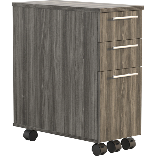 Safco Medina Box/Box/File Skinny Pedestal, Walnut