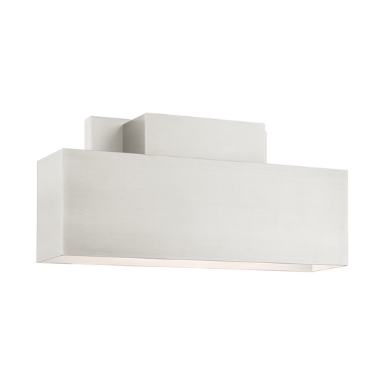 Giuseppe Lighting Two Light Outdoor Wall Sconce Lynx Brushed Nickel - Exact Size