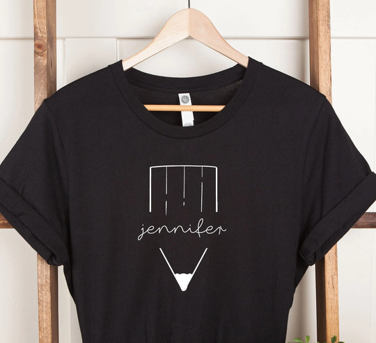 Pencil Shirt, Custom School Tee, Jennifer, Teacher, Student Gift, First Grade, Secondary School, Unisex Apparel, Adult T-Shirts