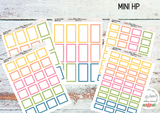 Mini Hp Vertical Spring Colorful Planner Boxes | Functional Stickers Budget Box